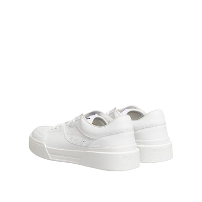Dolce & Gabbana White Miami Leather Low Top Sneakers Shoes