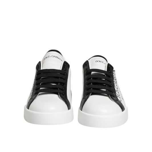 Dolce & Gabbana White Black Crown Low Top Men Sneakers Shoes MV7751-40.5