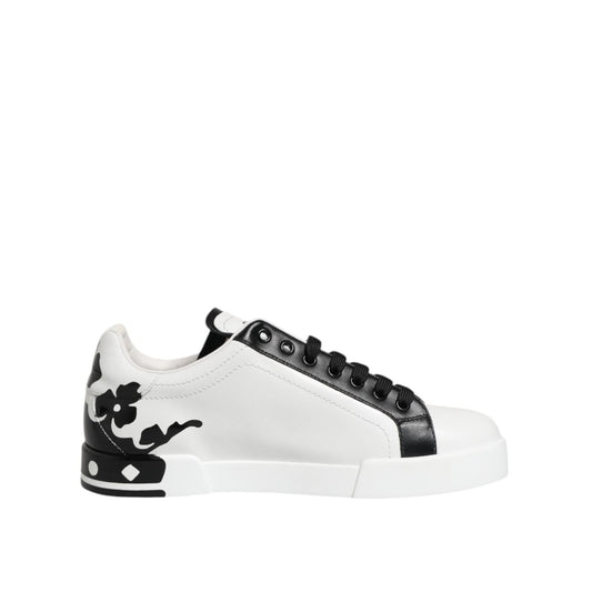 Dolce & Gabbana White Black Crown Low Top Men Sneakers Shoes MV7751-40.5