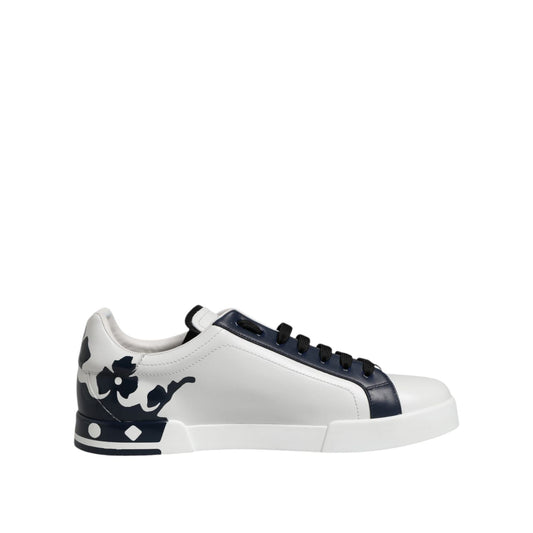 Dolce & Gabbana White Blue Crown Low Top Sneakers Shoes MV7753-43.5