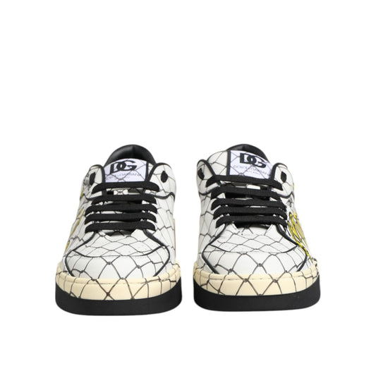 Dolce & Gabbana White Logo Print Low Top Men Sneakers Shoes MV7762-44