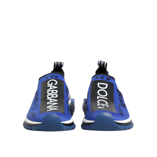 Dolce & Gabbana Blue Sorrento Low Top Sneakers Shoes MV7771-39.5