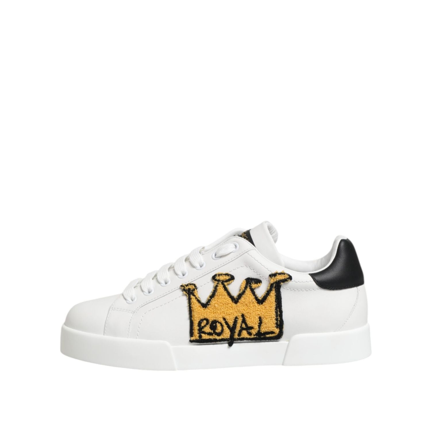 Dolce & Gabbana White Crown Patch Portofino Men Sneakers Shoes