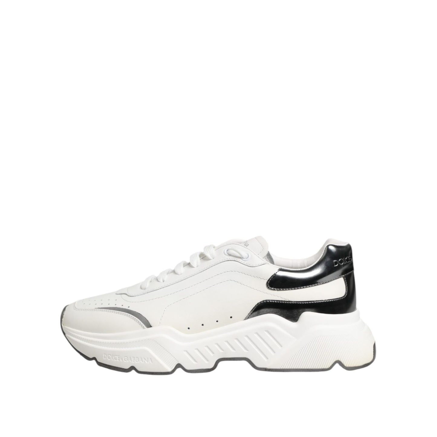 Dolce & Gabbana White Silver DAYMASTER Leather Sneakers Shoes MV7803-42
