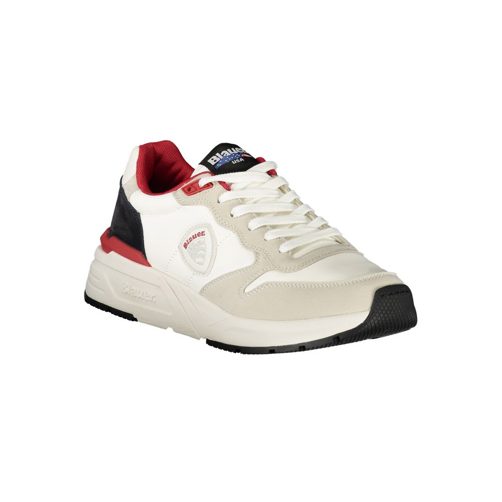 Blauer White Polyester Sneaker