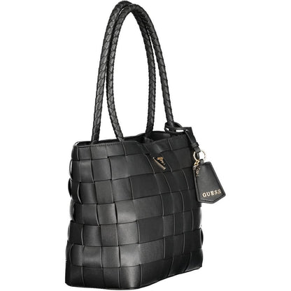 Guess Jeans Black Polyethylene Women Handbag with spacious compartments and stylish design.