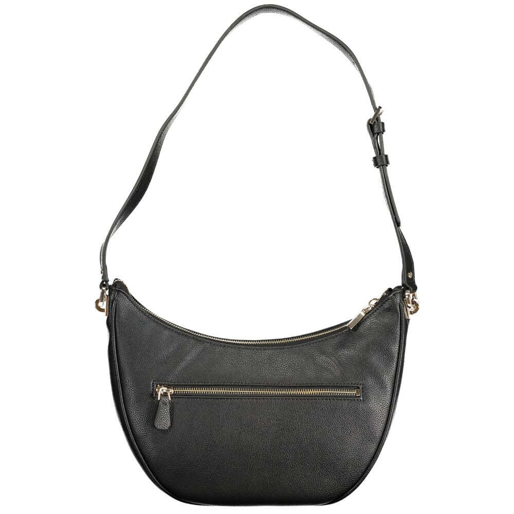 Guess Jeans Black Polyethylene Women Handbag with adjustable strap and zip closure