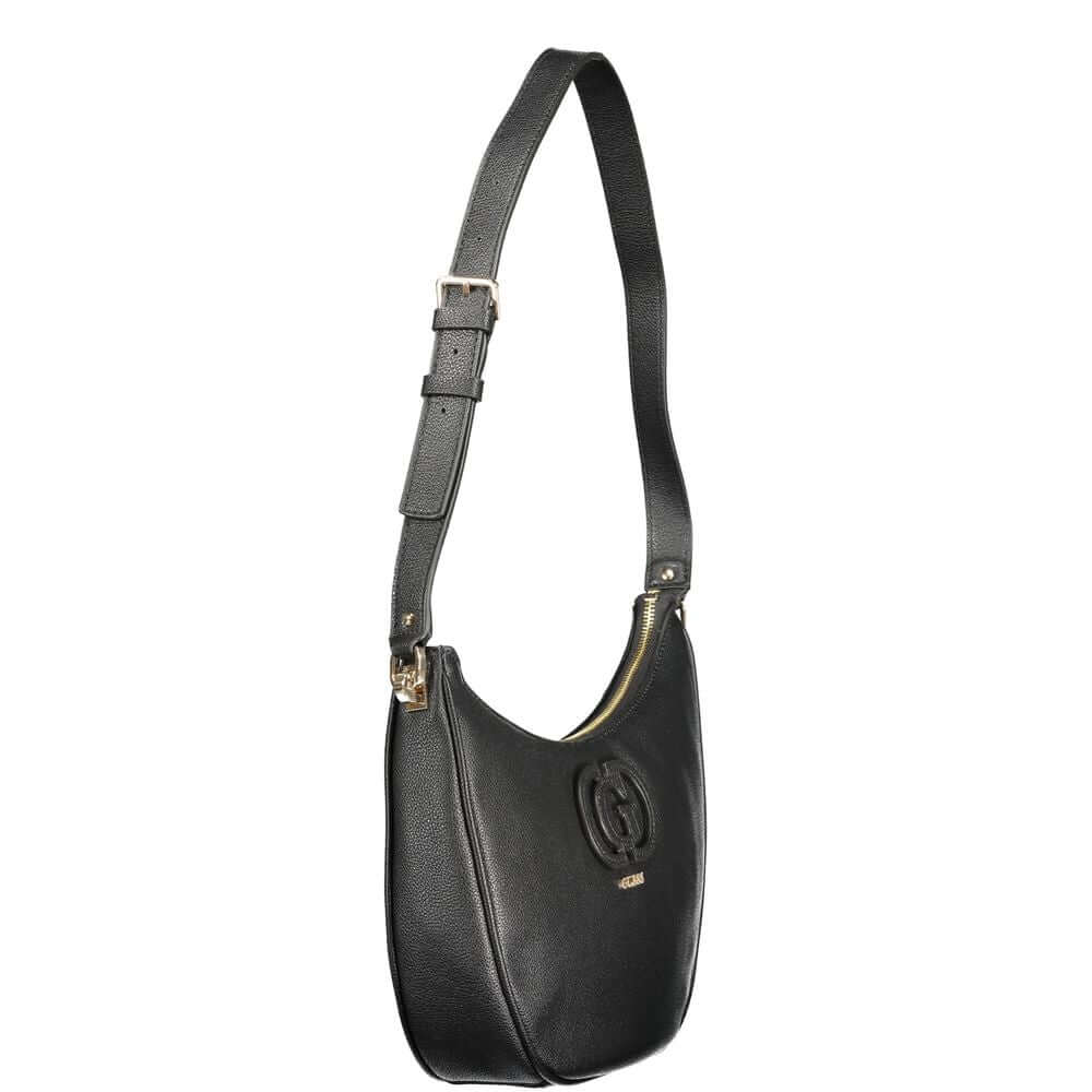 Guess Jeans Black Polyethylene Women Handbag with adjustable strap and pockets