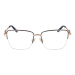 Guess Gray Women Glasses Frame with grey half-rim metal frame, demo plastic lenses, rectangle style, 140 temples length, spring hinge included.