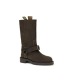 Burberry Suede Saddle Ankle Boots BU-8113016C1173-EU37.5/US7.5