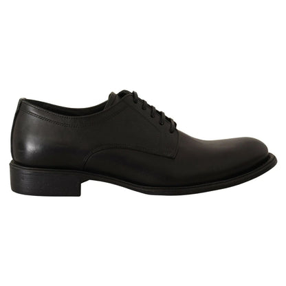 Dolce & Gabbana Black Lace Up Leather Men Formal Derby Shoes