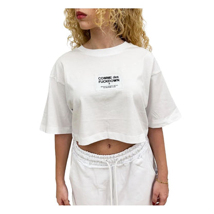 Comme Des Fuckdown White Cotton Women T-Shirt