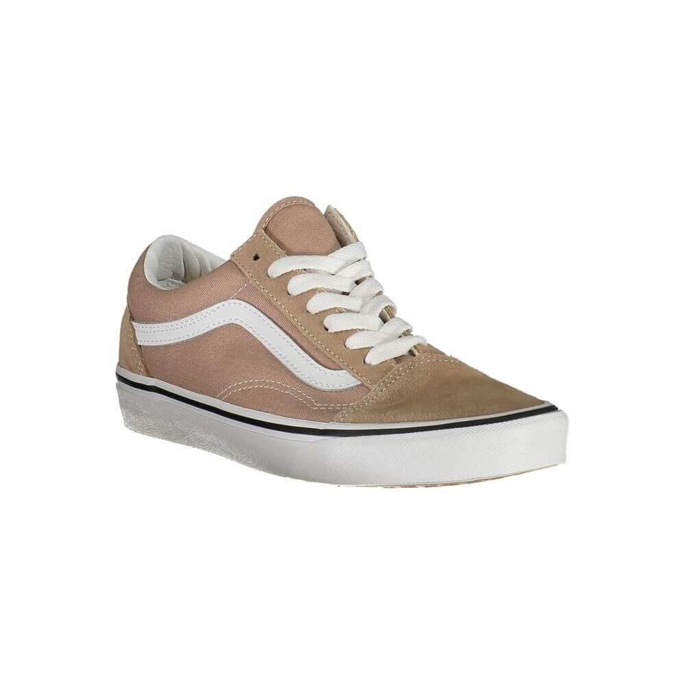 Vans Beige Polyester Sneaker with laces, Old Skool design, and contrasting details featuring the logo.