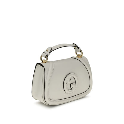 Gucci White Calf Leather Bos Taurus Handbag with GG applique and adjustable strap