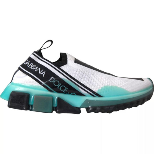 Dolce & Gabbana Black White Blue Slip On Sorrento Sneakers