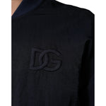 Dolce & Gabbana Blue Nylon DG Embroidery Men Bomber Jacket