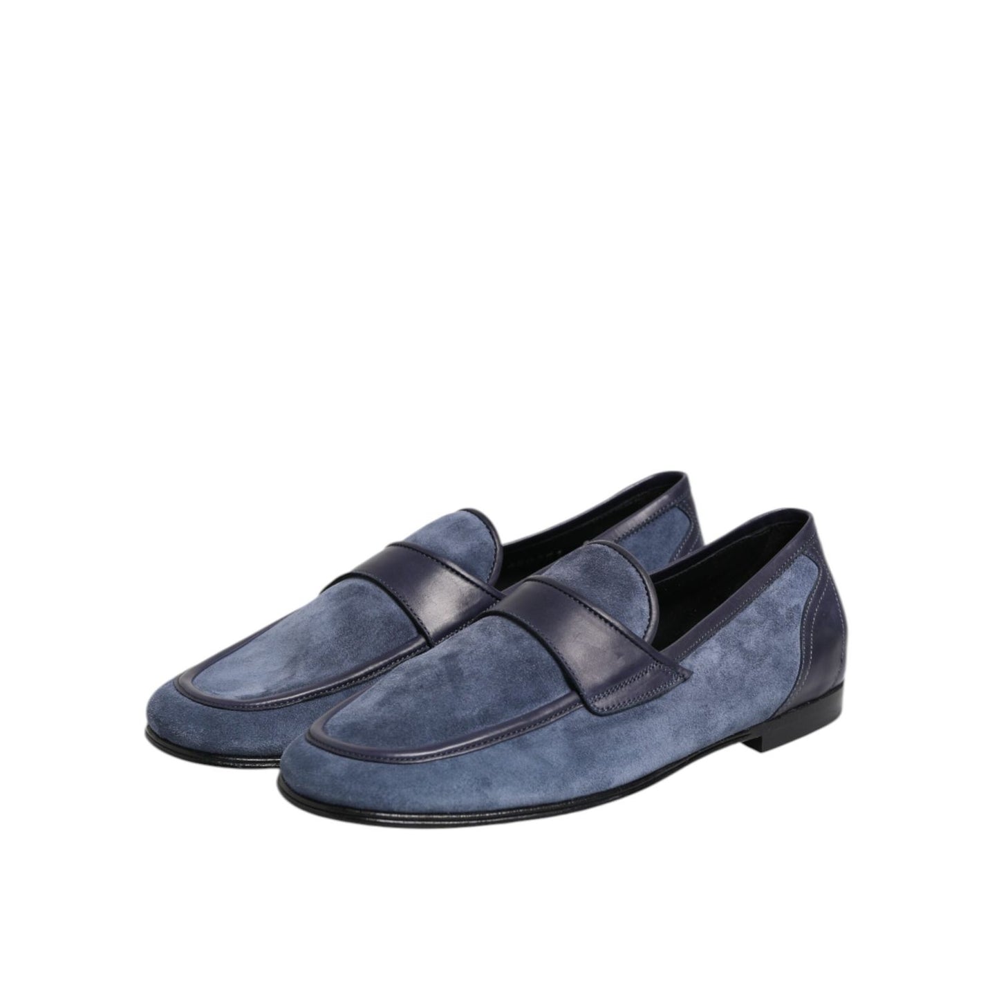 Dolce & Gabbana Blue Suede Leather Loafers Moccasin Shoes