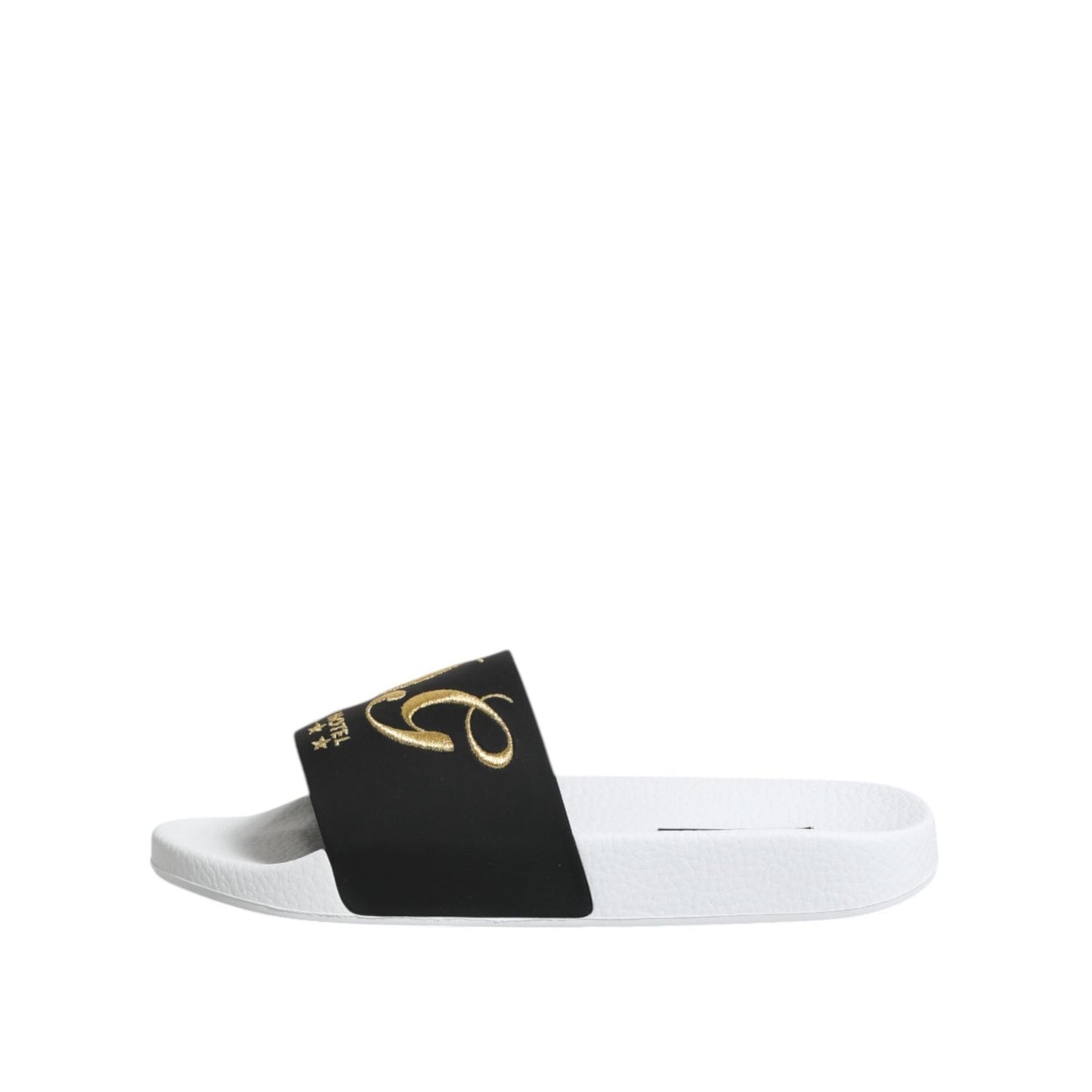 Dolce & Gabbana White Black Leather Sandals Beachwear Shoes MV7389-39