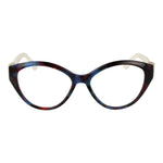 Marciano by Guess Blue Women Glasses Frame, acetate full-rim, style round, with demo lenses, size 52-16-140, includes branded case.