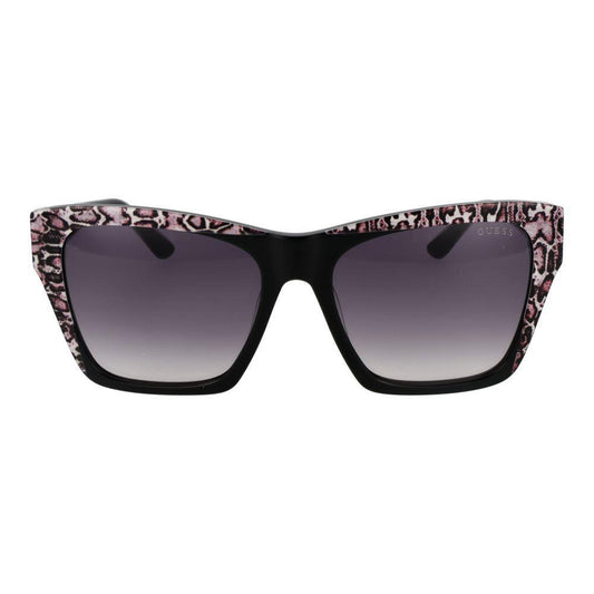 Guess Black Women Sunglass with gradient grey lenses, full-rim black acetate frame, square style, 100% UVA & UVB protection.