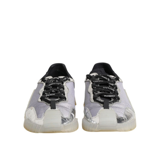 Dolce & Gabbana Black Silver NS1 Men Low Top Sneakers Shoes MV7435-43