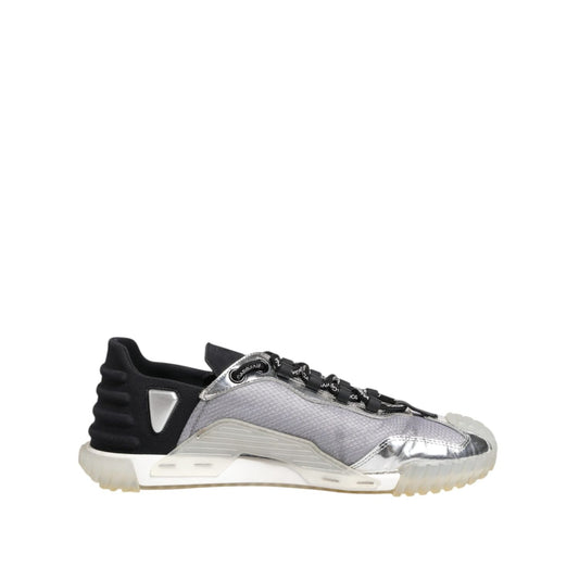 Dolce & Gabbana Black Silver NS1 Men Low Top Sneakers Shoes MV7435-43