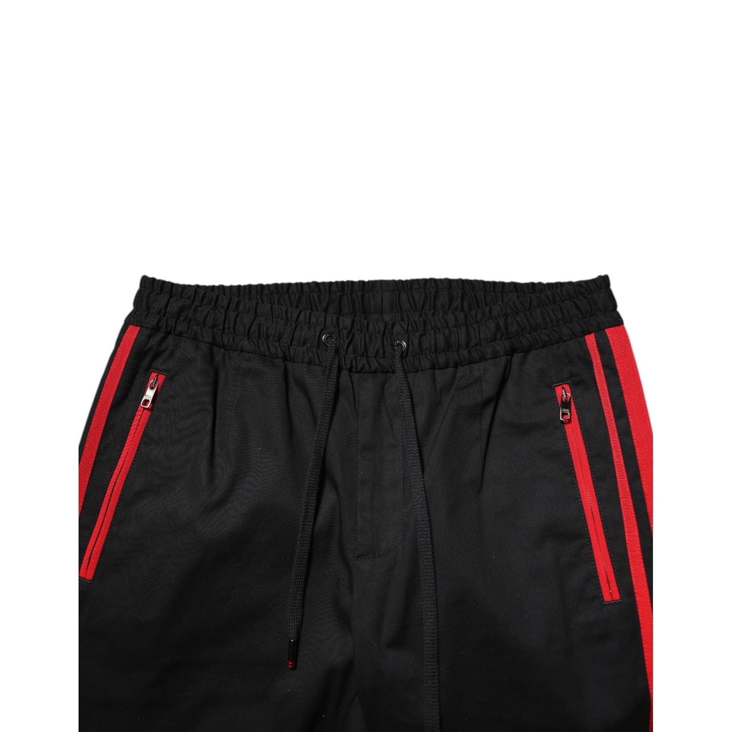 Dolce & Gabbana Red Stripe Cotton Logo Jogger Sweatpants Pants PAN76611-46