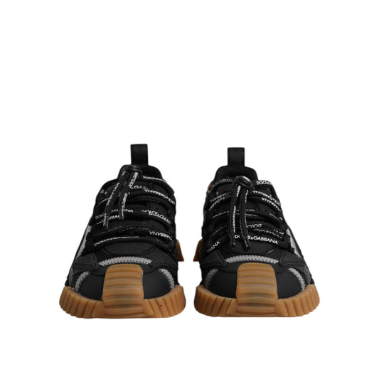 Dolce & Gabbana Black Logo Lace Up Low Top NS1 Sneakers Shoes MV7863-41