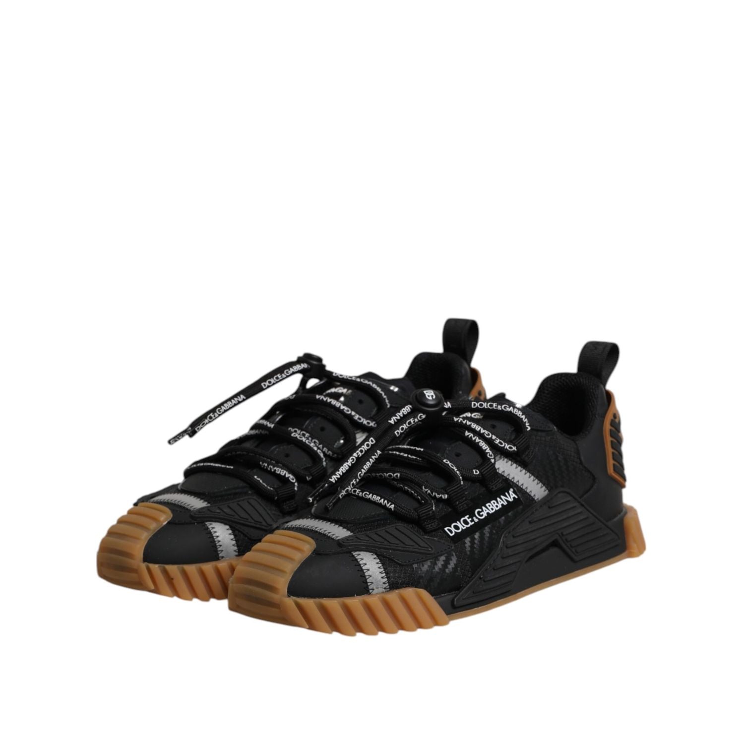 Dolce & Gabbana Black Logo Lace Up Low Top NS1 Sneakers Shoes