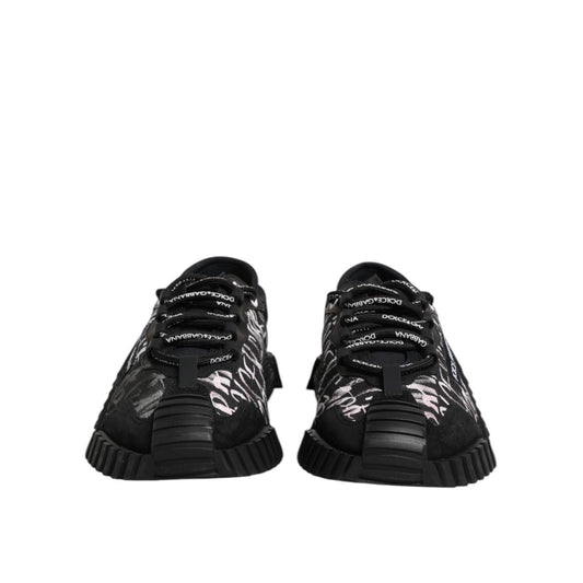 Dolce & Gabbana Black White NS1 Lace Up Low Top Sneakers Shoes MV7866-43