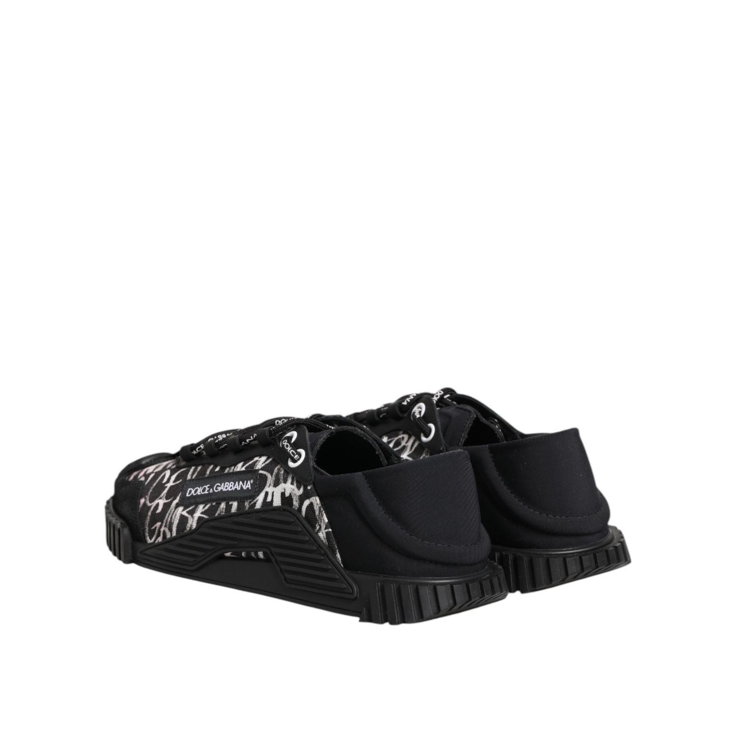 Dolce & Gabbana Black White NS1 Lace Up Low Top Sneakers Shoes