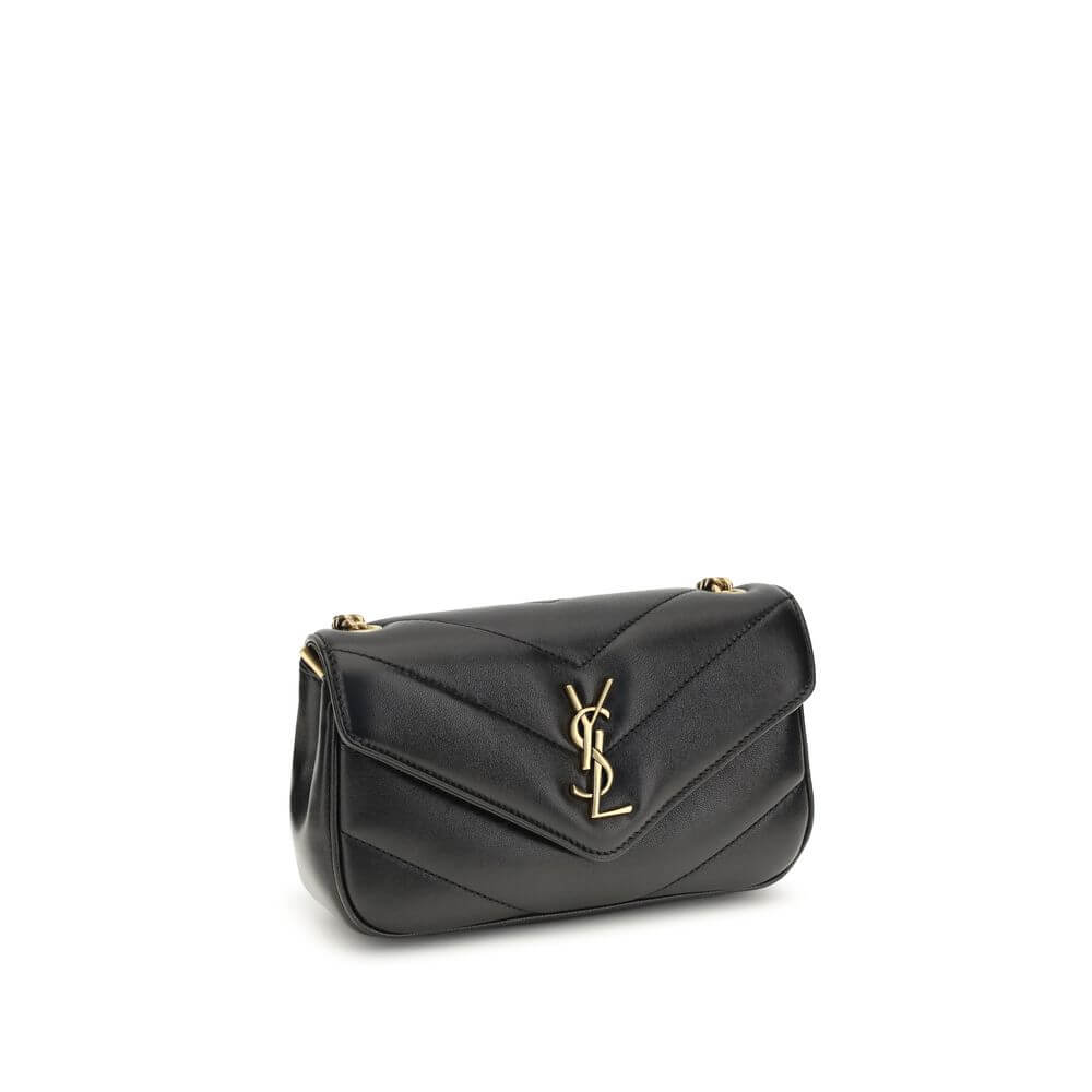 Saint Laurent Black Lamb Ovis Aries Aries Shoulder Bag