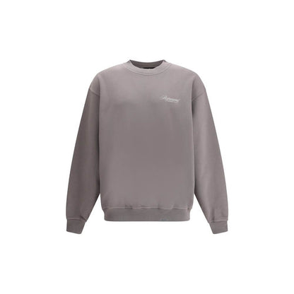 Represent Gray Cotton Sweatshirt with crew neck and printed logo, ribbed hem, ideal for urban casual looks, season AW25.