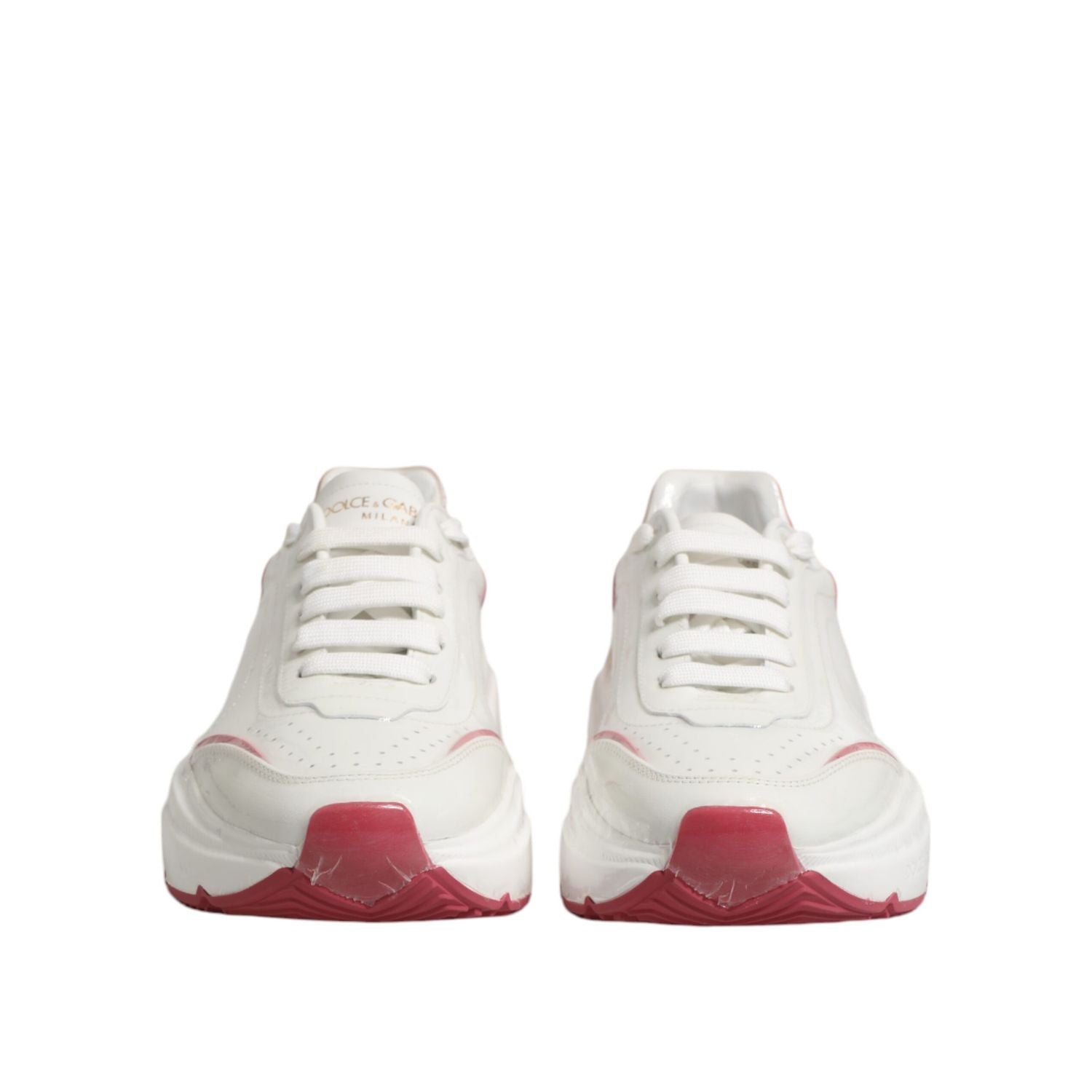 Dolce & Gabbana White Pink Daymaster Low Top Sneakers Shoes