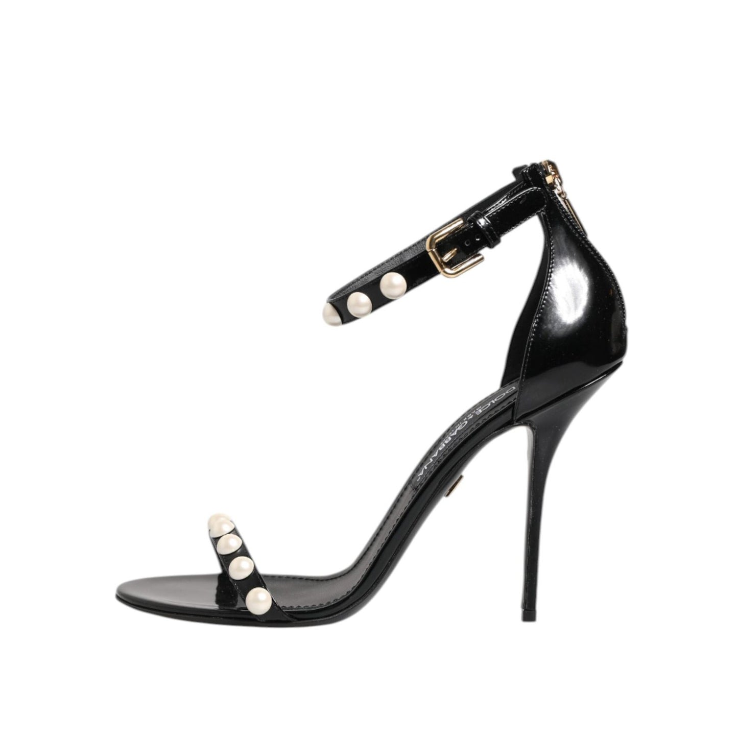 Dolce & Gabbana Black KEIRA Pearl Embellished Sandals Shoes LA11398-41
