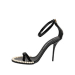 Dolce & Gabbana Black KEIRA Pearl Embellished Sandals Shoes LA11441-36