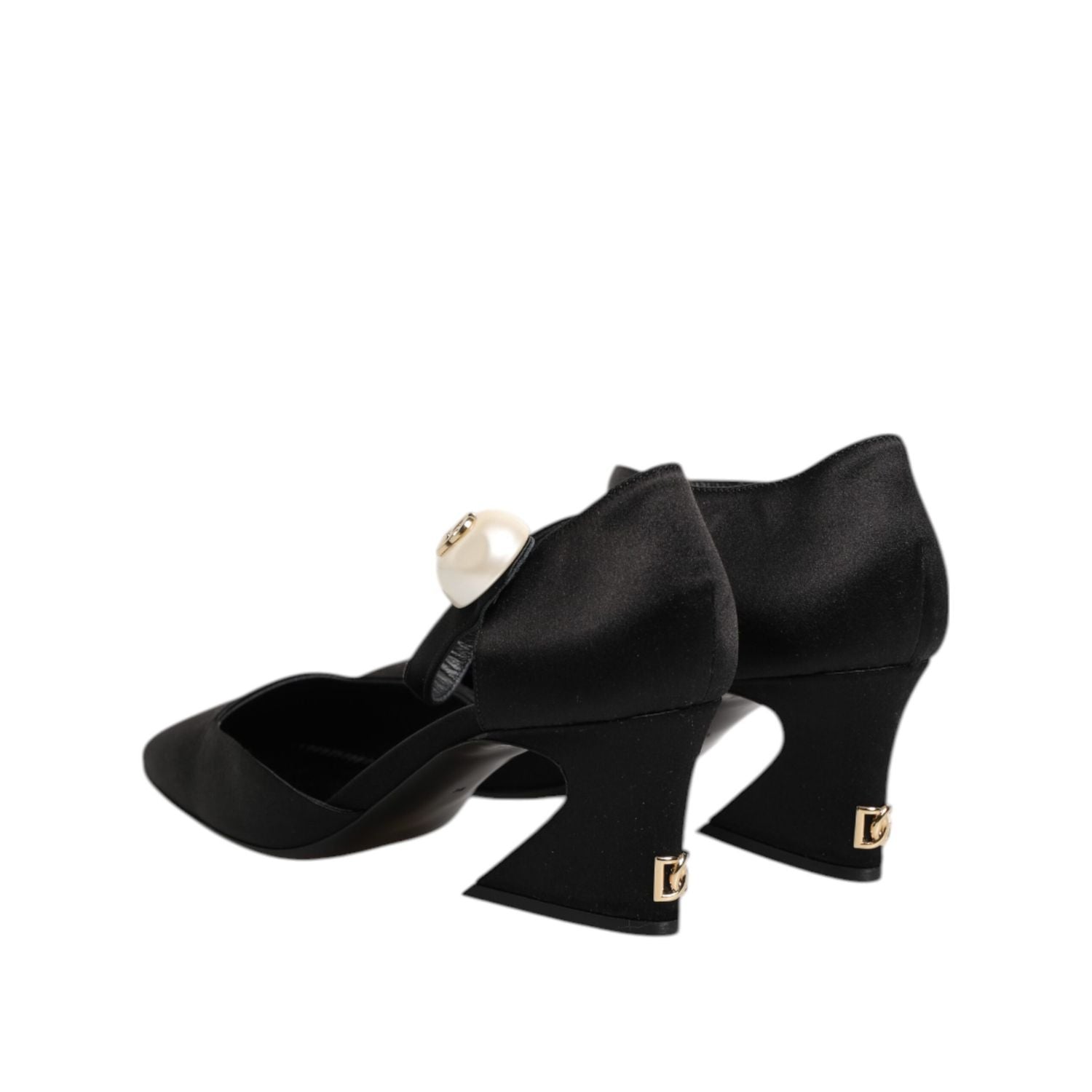 Dolce & Gabbana Black Leather Logo Ankle Strap Sandals Shoes