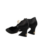 Dolce & Gabbana Black Leather Logo Ankle Strap Sandals Shoes LA11444-38.5