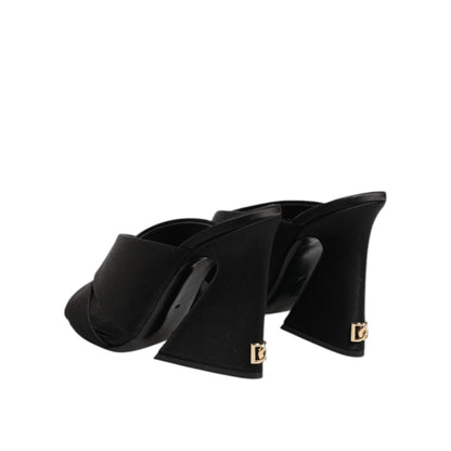 Dolce & Gabbana Black Keira Baroque High Heel Sandals Shoes