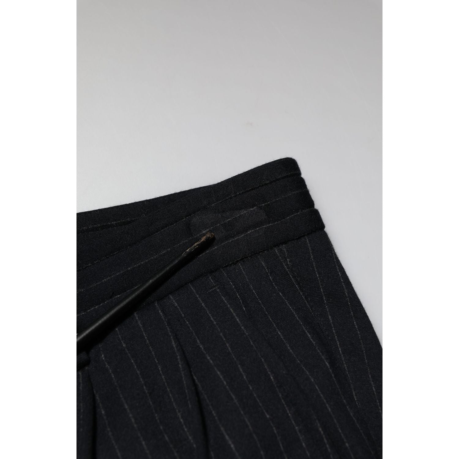 Dolce & Gabbana Black Stripes Viscose Skinny Dress Men Pants
