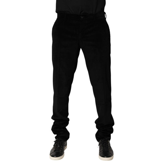 Dolce & Gabbana Black Cotton Men Dress Formal Trouser Pants PAN76631-50