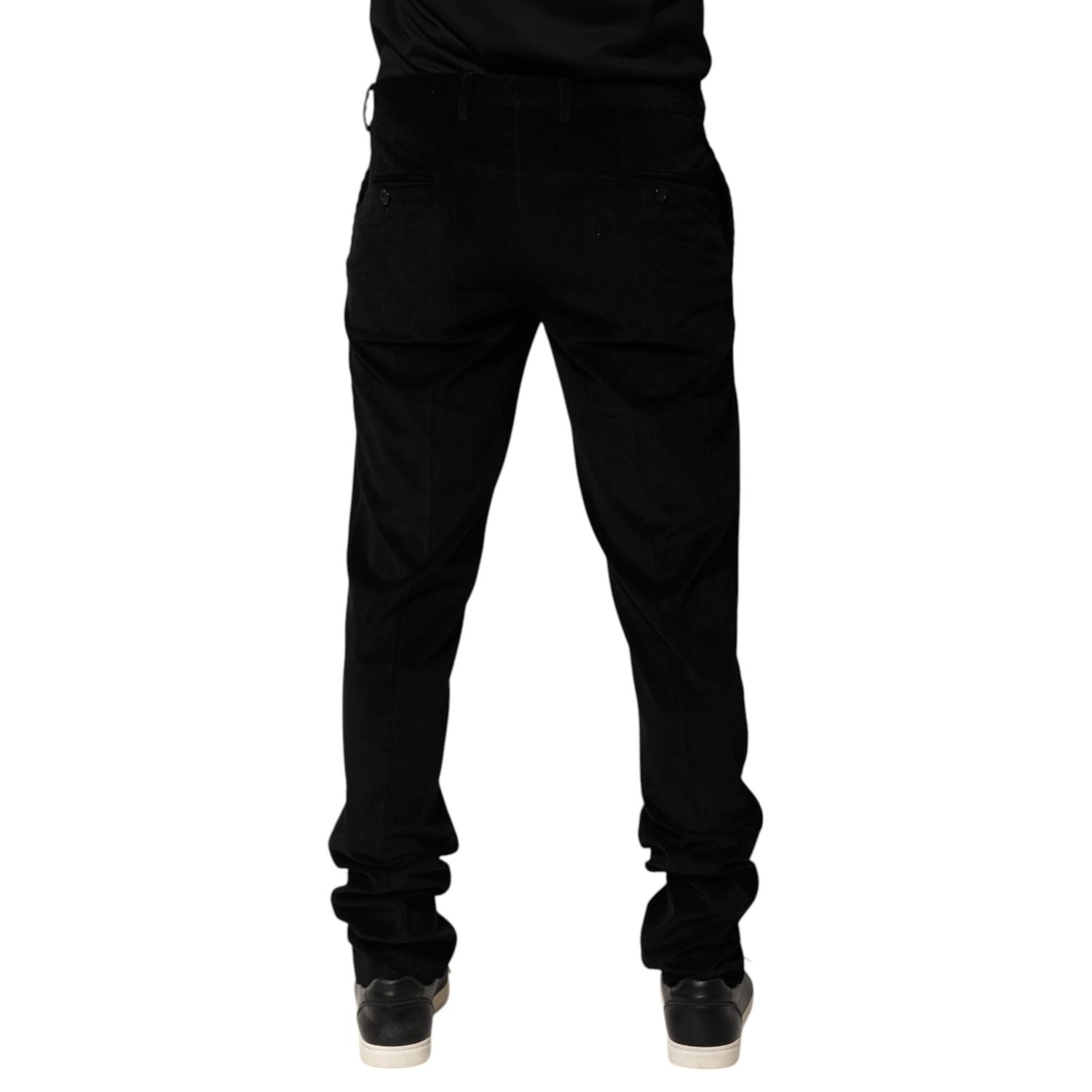 Dolce & Gabbana Black Cotton Men Dress Formal Trouser Pants