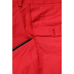 Dolce & Gabbana Red Cotton Pleated Men Formal Trouser Pants