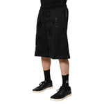 Dolce & Gabbana Black Logo Cotton Bermuda Sweatshorts Shorts PAN76605-48