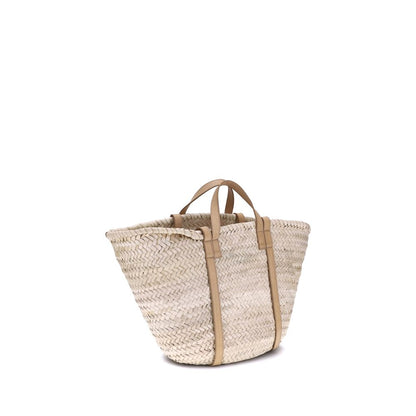 Pierre Hardy Beige Raffia Shoulder Bag with multiple handles, offering versatility and luxury in design.