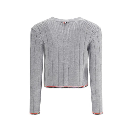 Thom Browne Ladder Full Needle Rib Stitch V Neck Car TH-FKC663AY1024055-IT38 | S