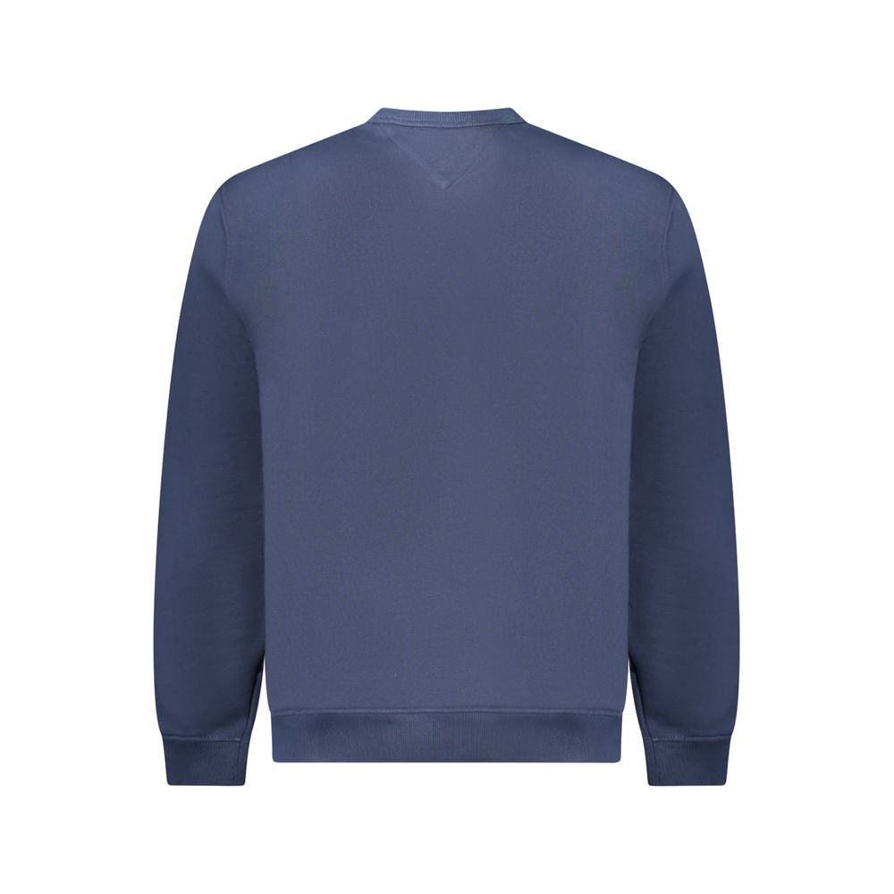 Back view of Tommy Hilfiger Blue Cotton Men Sweater showcasing casual style and premium cotton blend.