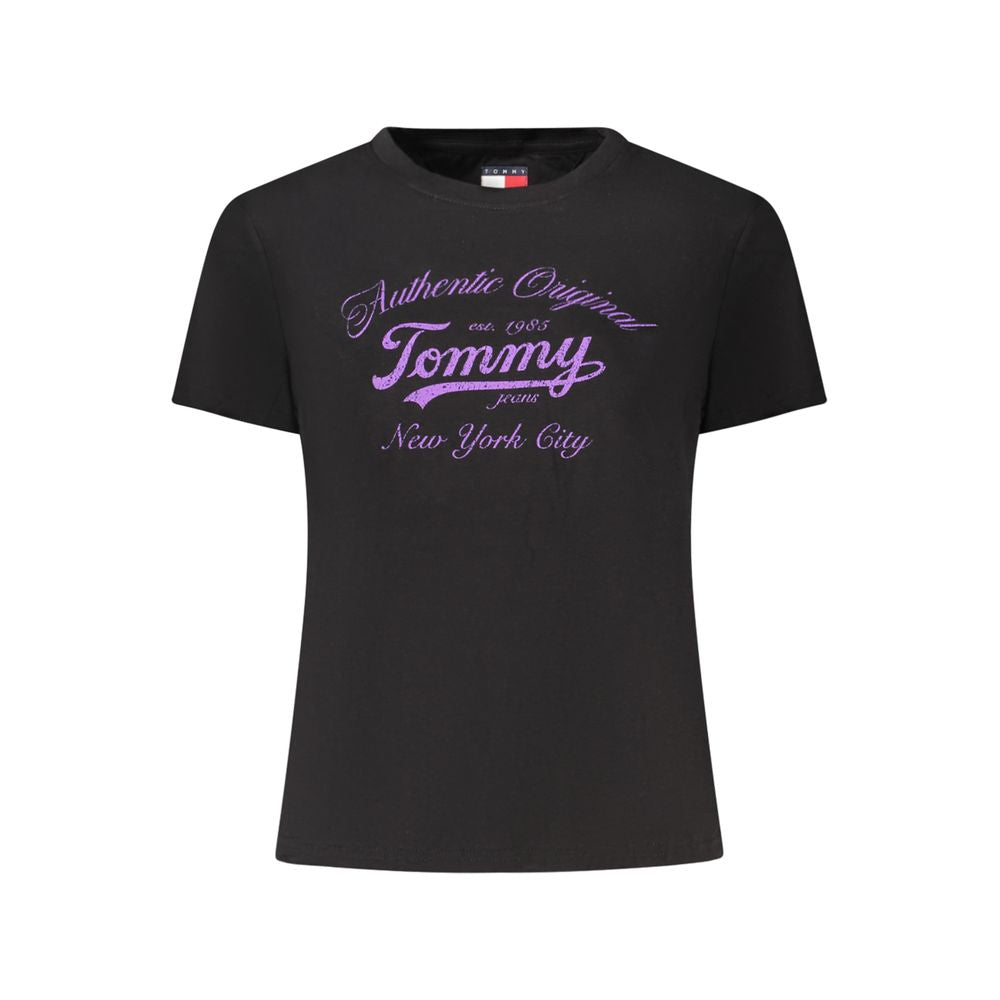 Tommy Hilfiger Black Cotton Women T-Shirt TO-39325-S