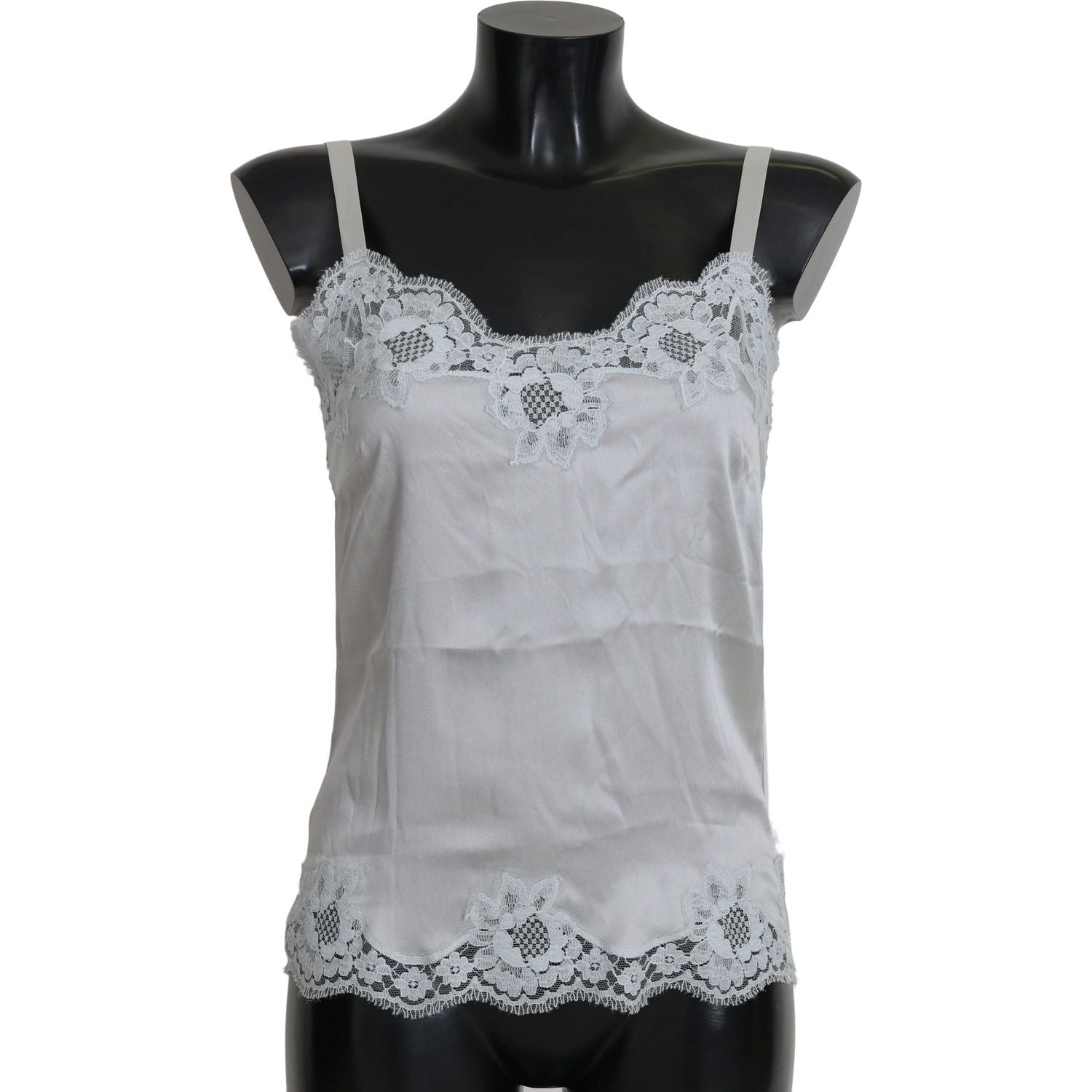 真丝弹力花卉蕾丝衬裙