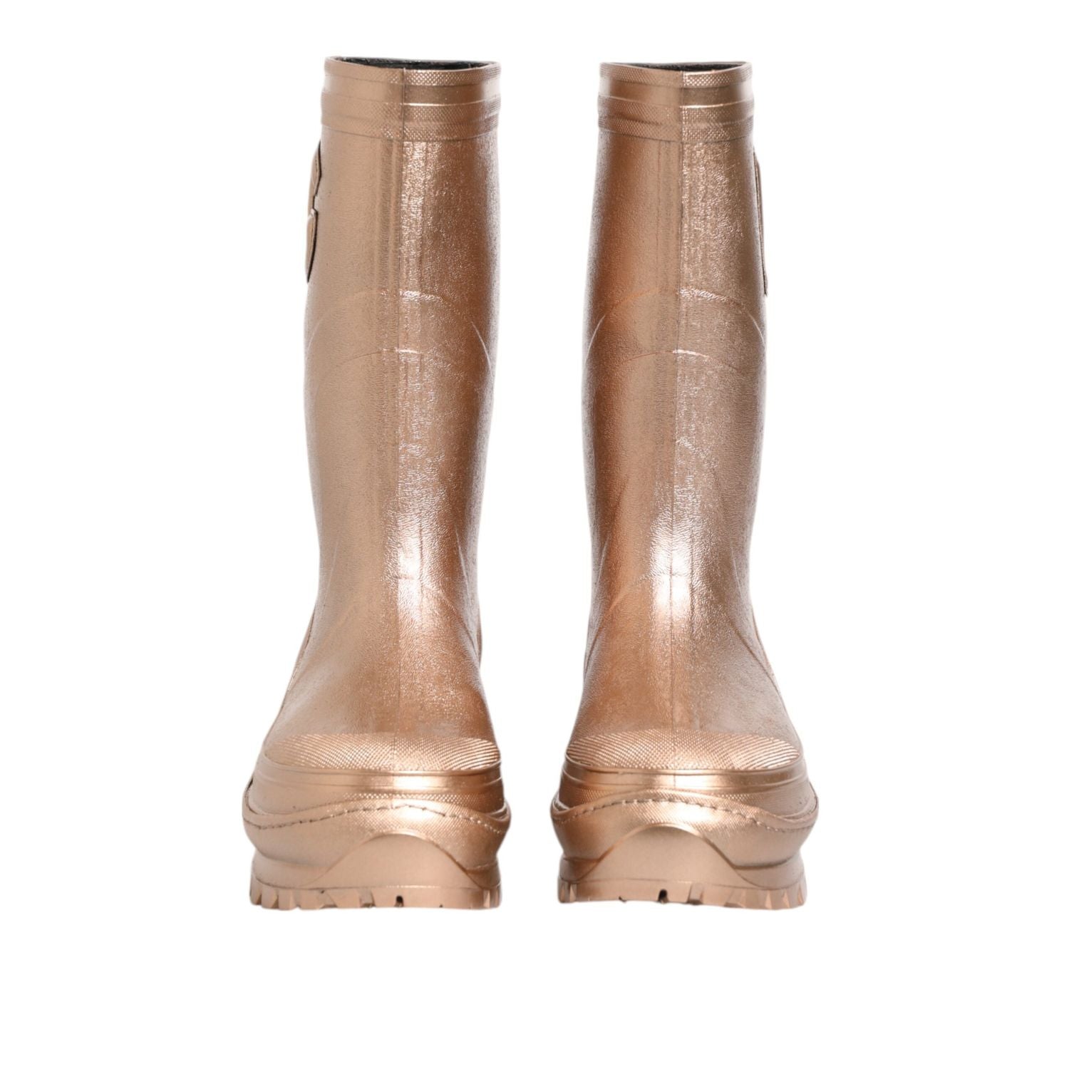 Dolce & Gabbana Rose Gold Rubber Pull On Rain Boots  Shoes